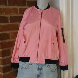 Pink Bomber Jacket, Womens S, No flaws, Coquette Streetwear Feminine Y2K